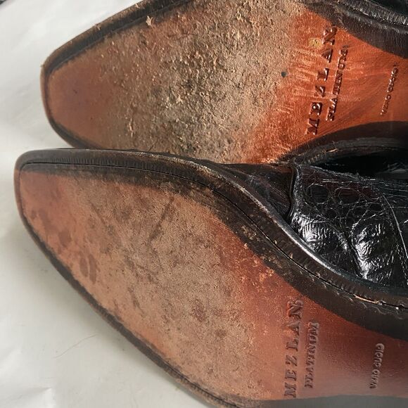 MEZLAN Platinum Crocodile Leather Oxford Kingman Dress Shoes US Mens 8 M main image 4